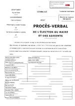 Proc&egrave;s-verbal de l'&eacute;lection du Maire et des adjoints